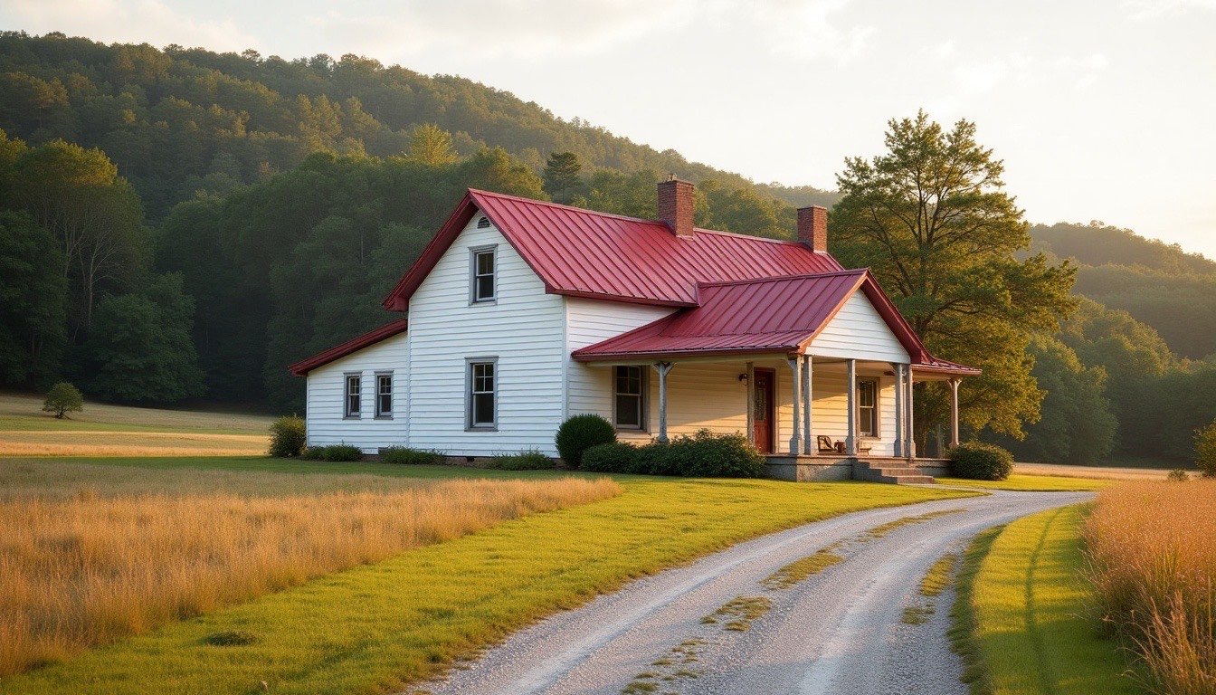 Country home with a red metal roof near New Market